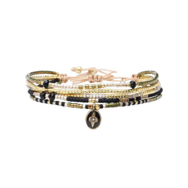 Bracelet Joy HOO MY LOVELY BLACK - BELLE MAIS PAS QUE avec Perles de Miyuki - LOBL-B2074BK