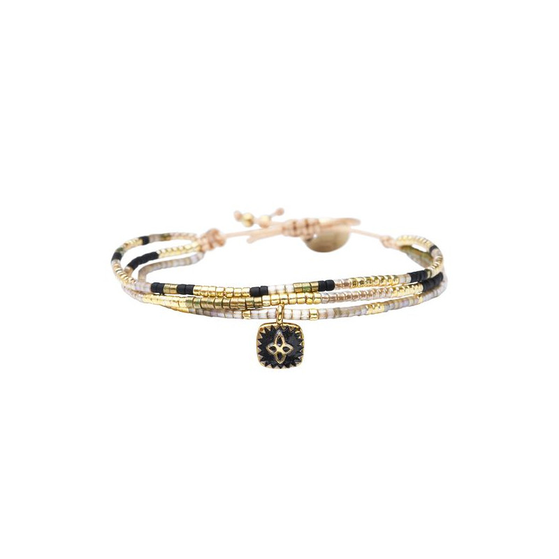 Bracelet Maya HOO MY LOVELY BLACK - BELLE MAIS PAS QUE avec Perles de Miyuki - LOBL-B2076BK