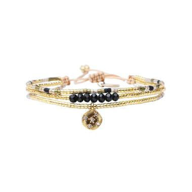 Bracelet Elya HOO MY LOVELY BLACK - BELLE MAIS PAS QUE avec Perles de Miyuki - LOBL-B2426BK