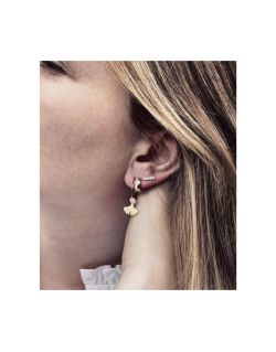 Boucles d'oreilles ZAG en Acier Jaune avec Oxydes Blancs - SEP12149-01WHT