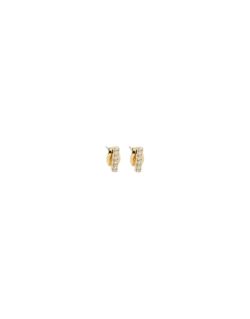 Boucles d'oreilles ZAG en Acier Jaune avec Oxydes Blancs - SEP12149-01WHT