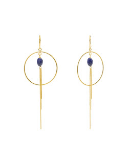 Boucles d'oreilles INDE - UNE A UNE Femme avec Lapis-Lazuli- BOICL7