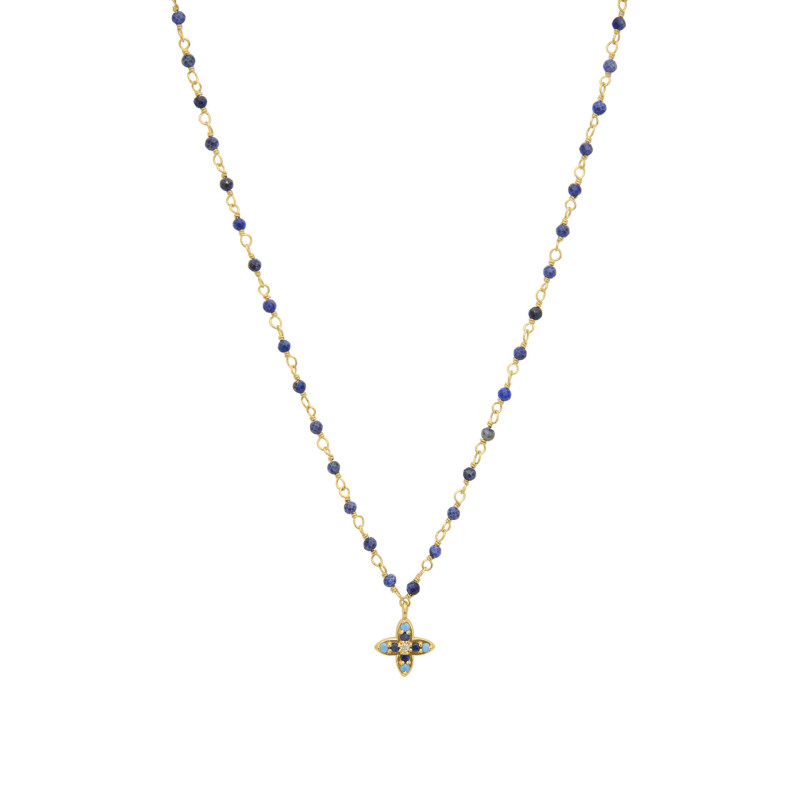 Collier INDE - UNE A UNE Femme avec Lapis-Lazuli - CIFB7