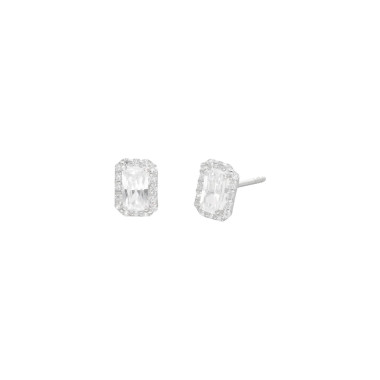 Boucles d'oreilles AÉLYS en Or 375/1000 Blanc avec Oxydes Blancs - AE-B4OZ0142