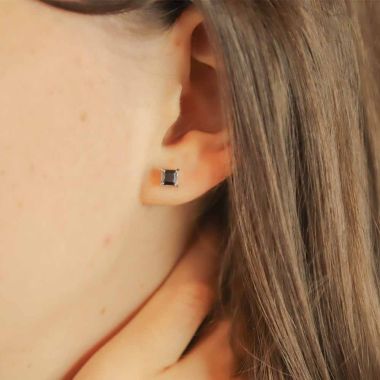 Boucles d'oreilles ETIKA en Acier avec Oxyde Noir - AE-B7OZ0039