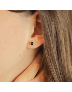 Boucles d'oreilles ETIKA en Acier avec Oxyde Noir - AE-B7OZ0039