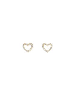 Boucles d'oreilles Cœur AÉLYS en Argent 925/1000 Jaune avec Oxydes - AE-B6OZ0495