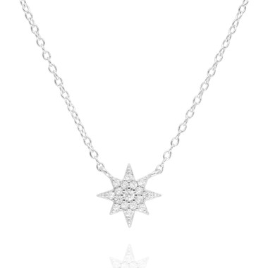 Collier Étoile AÉLYS en Argent 925/1000 avec Oxydes - AE-C6OZ0320