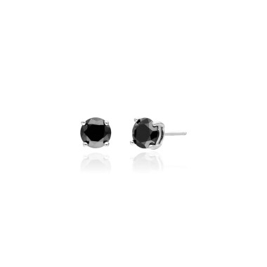 Boucles d'oreilles AÉLYS en Argent 925/1000 avec Oxydes Noirs - 6 mm - AE-B6OZ0504