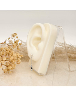 Boucles d'oreilles AÉLYS en Argent 925/1000 avec Oxydes Noirs et Blancs - AE-B6OZ0505