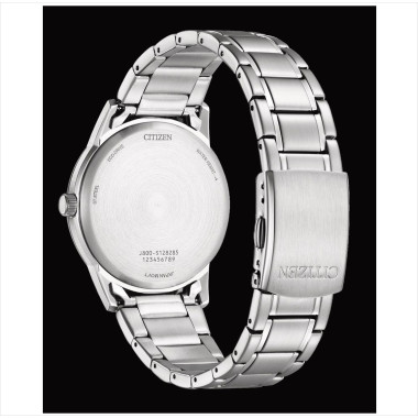 Montre Eco-drive CLASSIC ELEGANT - CITIZEN Homme Cadran Noir Bracelet Acier Gris - AW0100-86EE