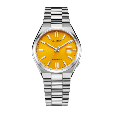 Montre Automatique TSUYOSA - CITIZEN Homme Cadran Jaune Bracelet Acier Gris - NJ0150-81Z