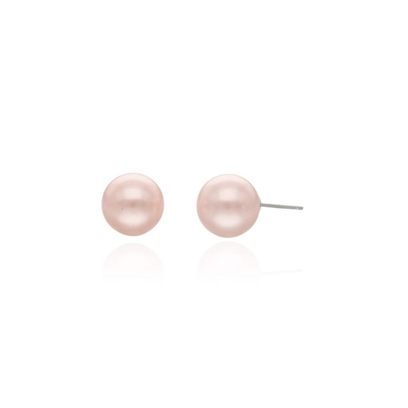 Boucles d'oreilles AÉLYS en Argent 925/1000 avec Perle Synthétique Rose - 10,5 mm - AE-B6PL0054