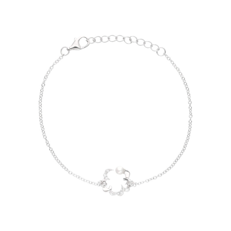 Bracelet AÉLYS en Argent 925/1000 avec Oxydes et Perles d'Eau Douce Blanches - AE-BR6OZ0219