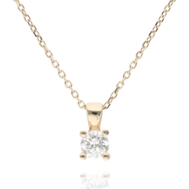 Collier Solitaire AÉLYS en Or 750/1000 et Diamant 0,25 carats - AE-C3DT0009