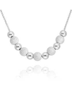 Collier AÉLYS en Argent 925/1000 avec Boules Lisses et Diamantées - AE-C60230