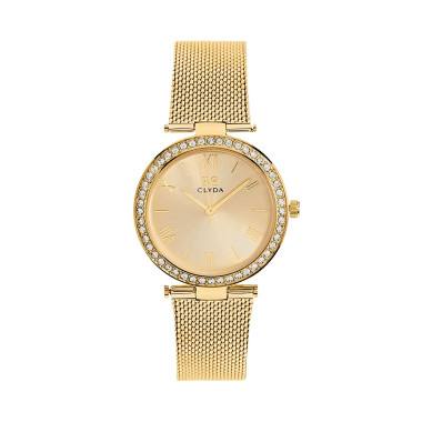 Montre GRENELLE - CLYDA Femme Bracelet Acier Milanais Doré - CLA805DDD