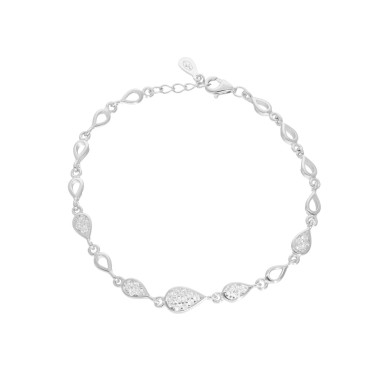 Bracelet Goutte AÉLYS en Argent 925/1000 Maille Poires avec Oxydes - AE-BR6OZ0226