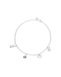 Bracelet Lapin, Cœur et Love AÉLYS en Argent 925/1000 avec Oxydes - AE-BR6OZ0228