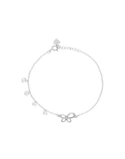 Bracelet Papillon et Charms AÉLYS en Argent 925/1000 avec Oxydes - AE-BR6OZ0229