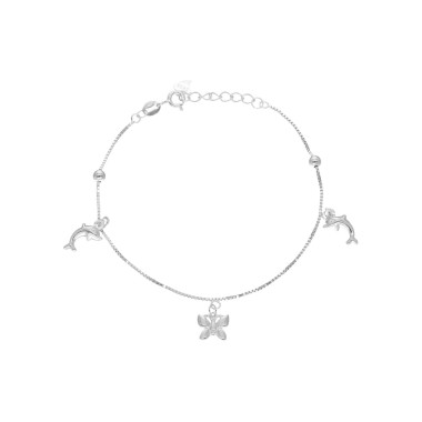 Bracelet Charms Papillon et Dauphin AÉLYS en Argent 925/1000 - AE-BR60214