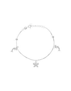 Bracelet Charms Papillon et Dauphin AÉLYS en Argent 925/1000 - AE-BR60214