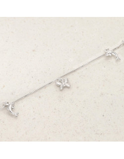 Bracelet Charms Papillon et Dauphin AÉLYS en Argent 925/1000 - AE-BR60214