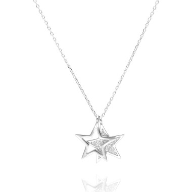 Collier Étoiles AÉLYS en Argent 925/1000 avec Oxydes et Rodhié - AE-C6OZ0352