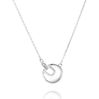 Collier ÉCLAT DE LUNE en Argent 925/1000 avec Émail Blanc et Oxydes - AE-C6OZ0365