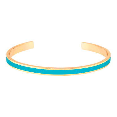 Bracelet Jonc BANGLE UP en Laiton Doré et Laque Bleu - BUP21-BAN-BAO49