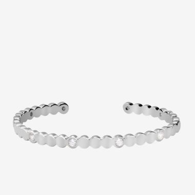 Bracelet Jonc BANGLE UP en Laiton Blanc et Oxydes - BUP20-LMZ-BAO01