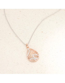 Collier Goutte ROSEGOLD en Argent 925/1000 Rose avec Oxydes - AE-C6OZ0368