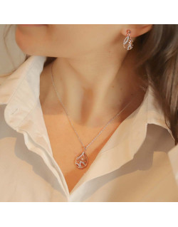 Collier Goutte ROSEGOLD en Argent 925/1000 Rose avec Oxydes - AE-C6OZ0368