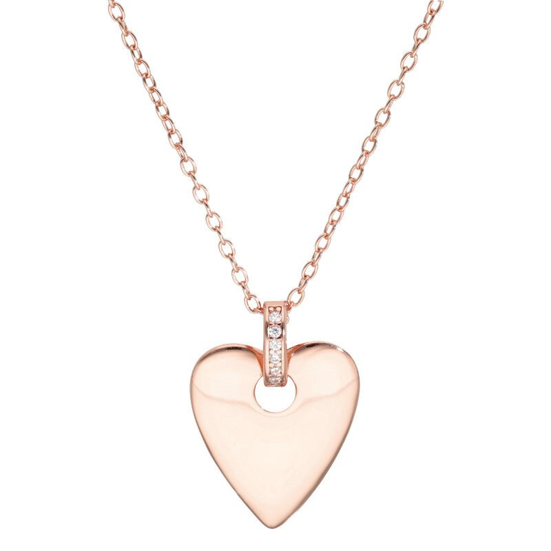 Collier Cœur ROSEGOLD en Argent 925/1000 Rose avec Oxydes - AE-C6OZ0370