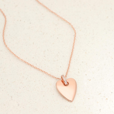 Collier Cœur ROSEGOLD en Argent 925/1000 Rose avec Oxydes - AE-C6OZ0370