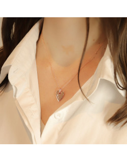 Collier Cœur ROSEGOLD en Argent 925/1000 Rose avec Oxydes - AE-C6OZ0370