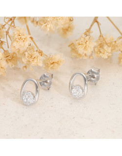 Boucles d'oreilles AÉLYS en Argent 925/1000 et Oxydes - AE-B6OZ0536