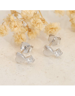 Boucles d'oreilles Cœur AÉLYS en Argent 925/1000 et Oxydes - AE-B6OZ0537