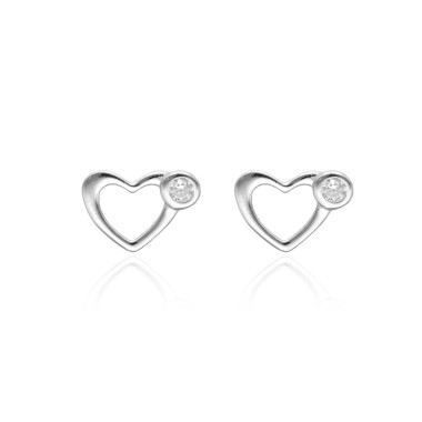 Boucles d'oreilles Cœur AÉLYS en Argent 925/1000 et Oxydes - AE-B6OZ0538