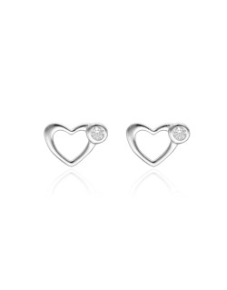 Boucles d'oreilles Cœur AÉLYS en Argent 925/1000 et Oxydes - AE-B6OZ0538