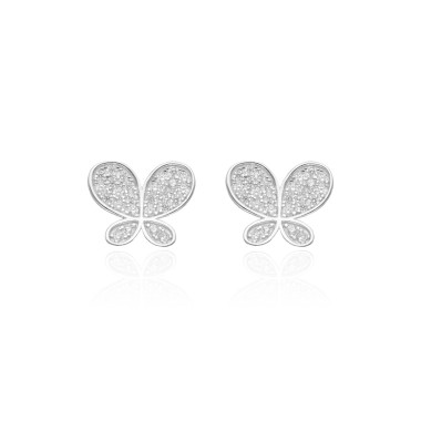 Boucles d'oreilles Papillons AÉLYS en Argent 925/1000 et Oxydes - AE-B6OZ0539