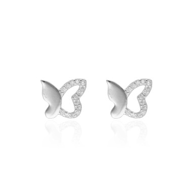 Boucles d'oreilles Papillons AÉLYS en Argent 925/1000 et Oxydes - AE-B6OZ0540