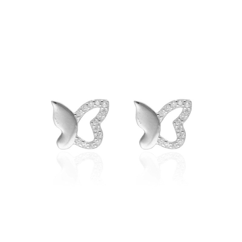 Boucles d'oreilles Papillons AÉLYS en Argent 925/1000 et Oxydes - AE-B6OZ0540