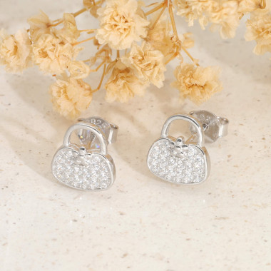 Boucles d'oreilles Sac à Main AÉLYS en Argent 925/1000 et Oxydes - AE-B6OZ0542