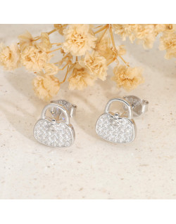 Boucles d'oreilles Sac à Main AÉLYS en Argent 925/1000 et Oxydes - AE-B6OZ0542