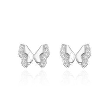 Boucles d'oreilles Papillons AÉLYS en Argent 925/1000 et Oxydes - AE-B6OZ0543