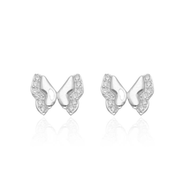 Boucles d'oreilles Papillons AÉLYS en Argent 925/1000 et Oxydes - AE-B6OZ0543