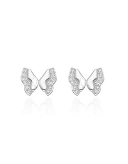 Boucles d'oreilles Papillons AÉLYS en Argent 925/1000 et Oxydes - AE-B6OZ0543