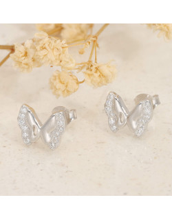 Boucles d'oreilles Papillons AÉLYS en Argent 925/1000 et Oxydes - AE-B6OZ0543