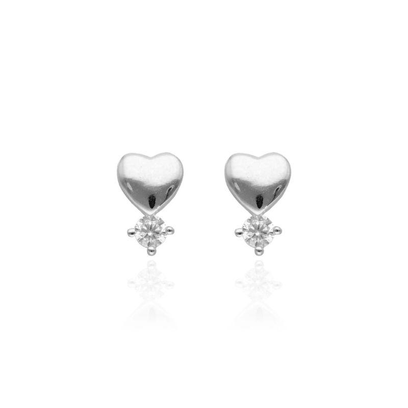 Boucles d'oreilles Cœur AÉLYS en Argent 925/1000 et Oxydes - AE-B6OZ0537